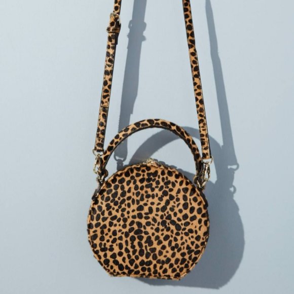 NWOT Anthropologie Calfskin Leopard Print Bag - Picture 4 of 7